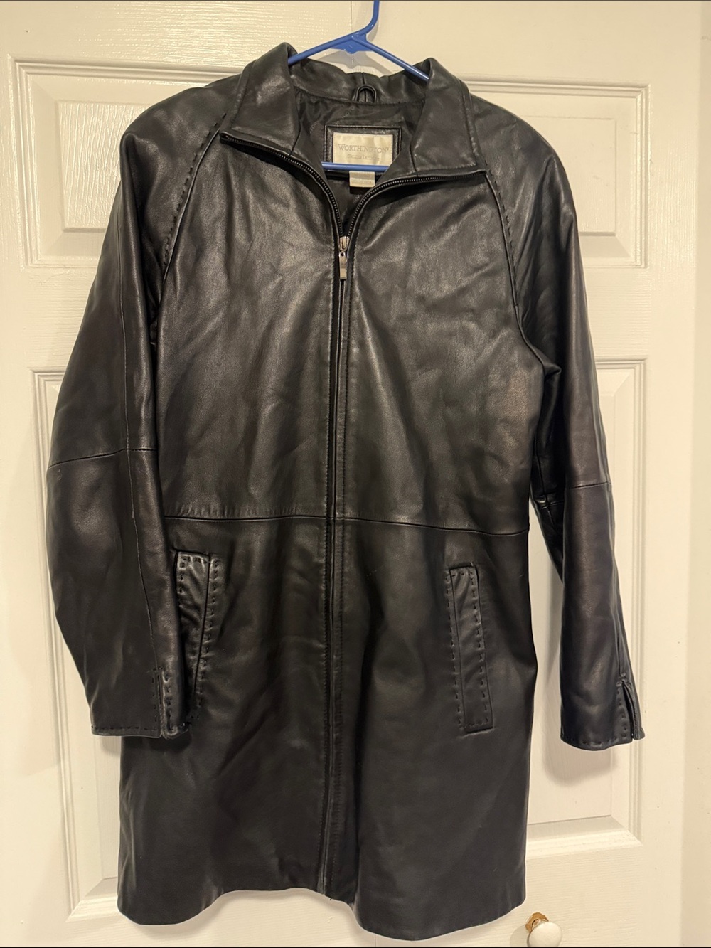 Worthington Black Leather Jacket Coat